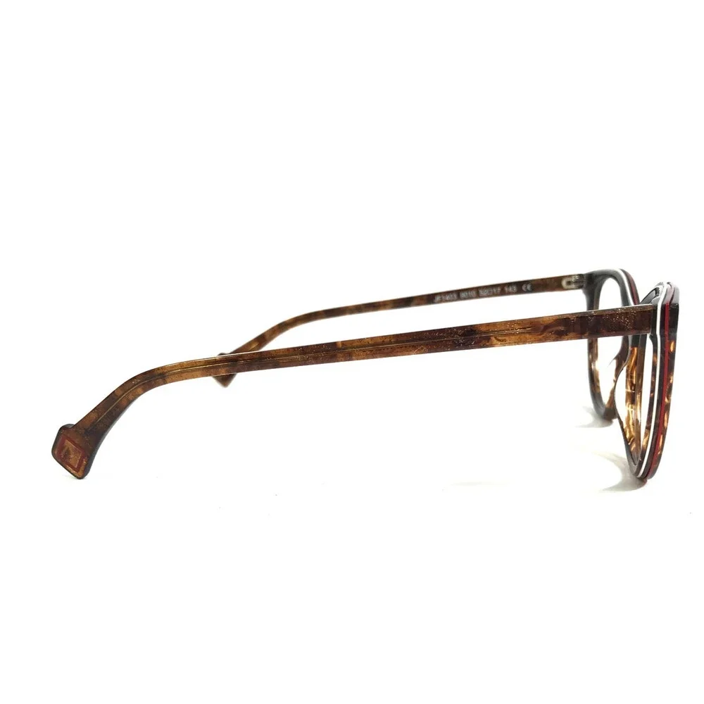 J.F. Rey Eyeglasses Frames JF1403 9010 Brown White Brown Sparkly 52-17-143